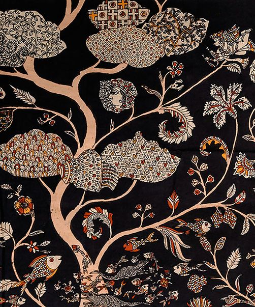 Hand Painted Museum Textile by Studio Bhatt and Kirit Chitara